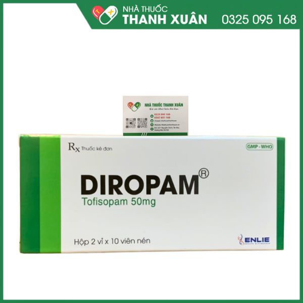 Diropam - Điều trị các bệnh tâm thần (thần kinh) và thực thể có đi kèm lo âu, rối loạn thực vật,